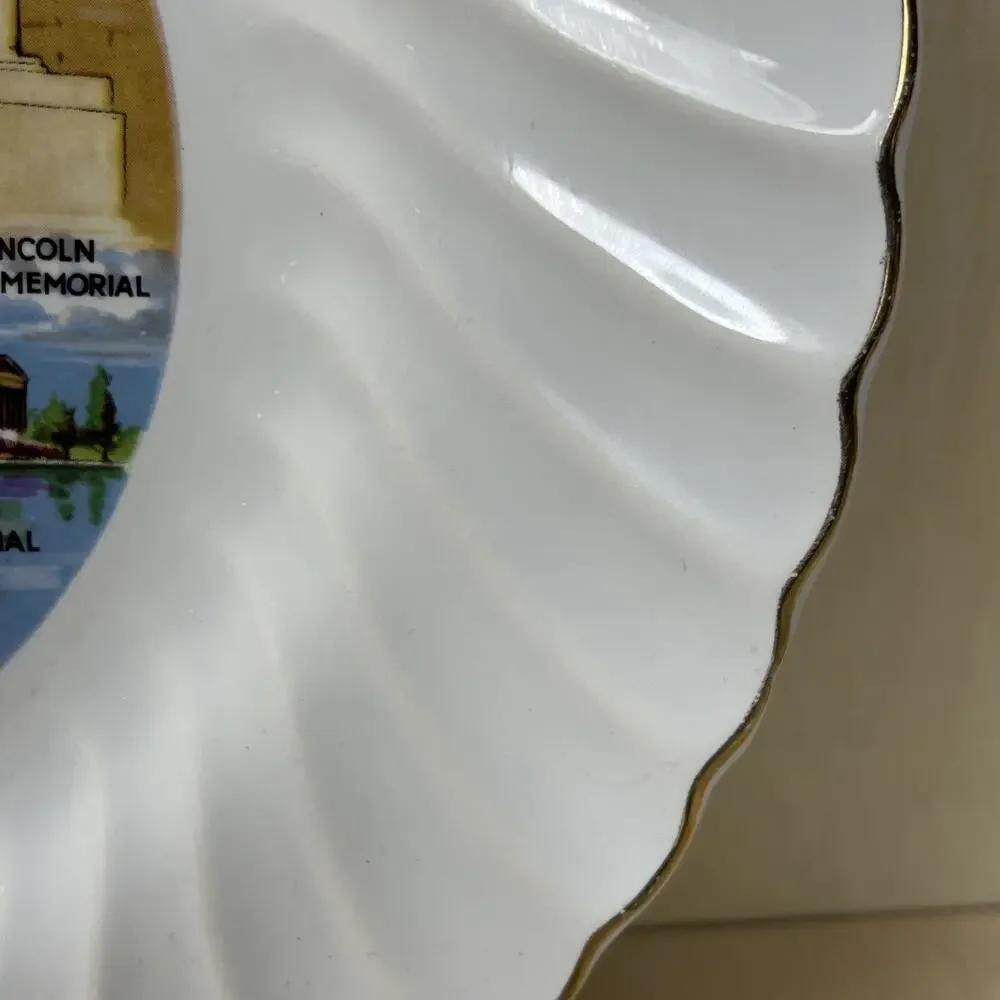Washington DC Souvenir Plate, Vintage MidCentury US Capitol Collectible Souvenir